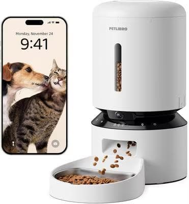 Petlibro Granary white WiFi automatic cat and dog feeder with camera and app