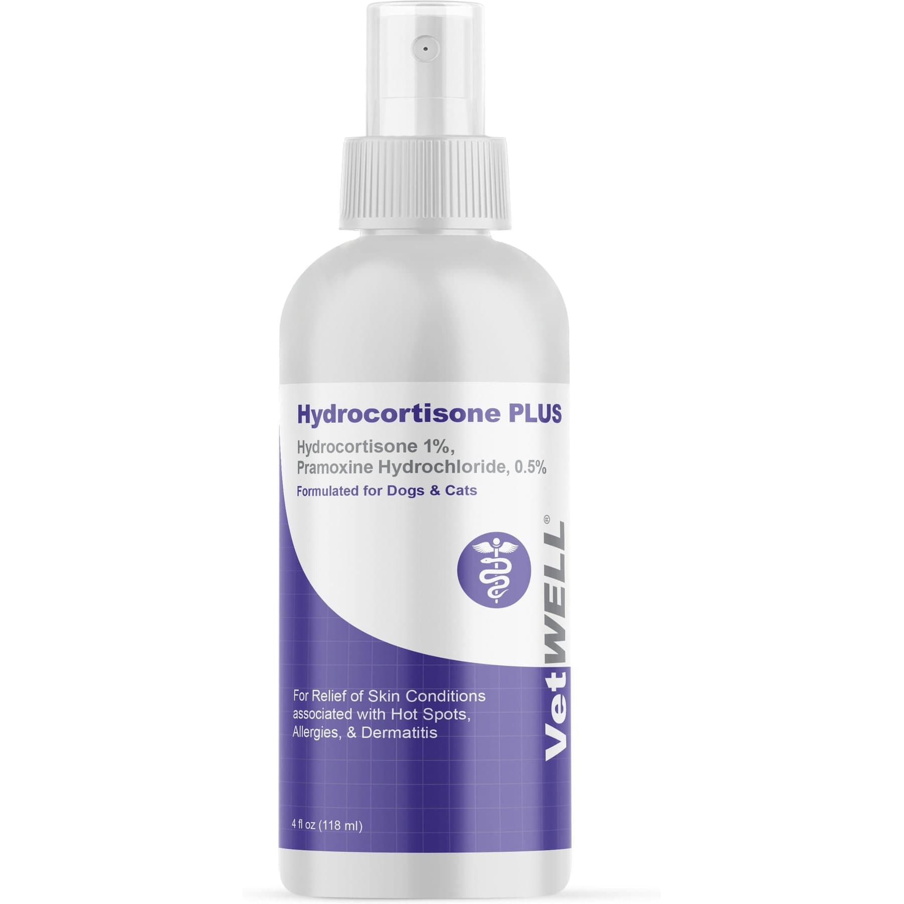 VetWELL Hydrocortisone with Pramoxine Dog & Cat Skin Care Spray, 4-fl oz bottle