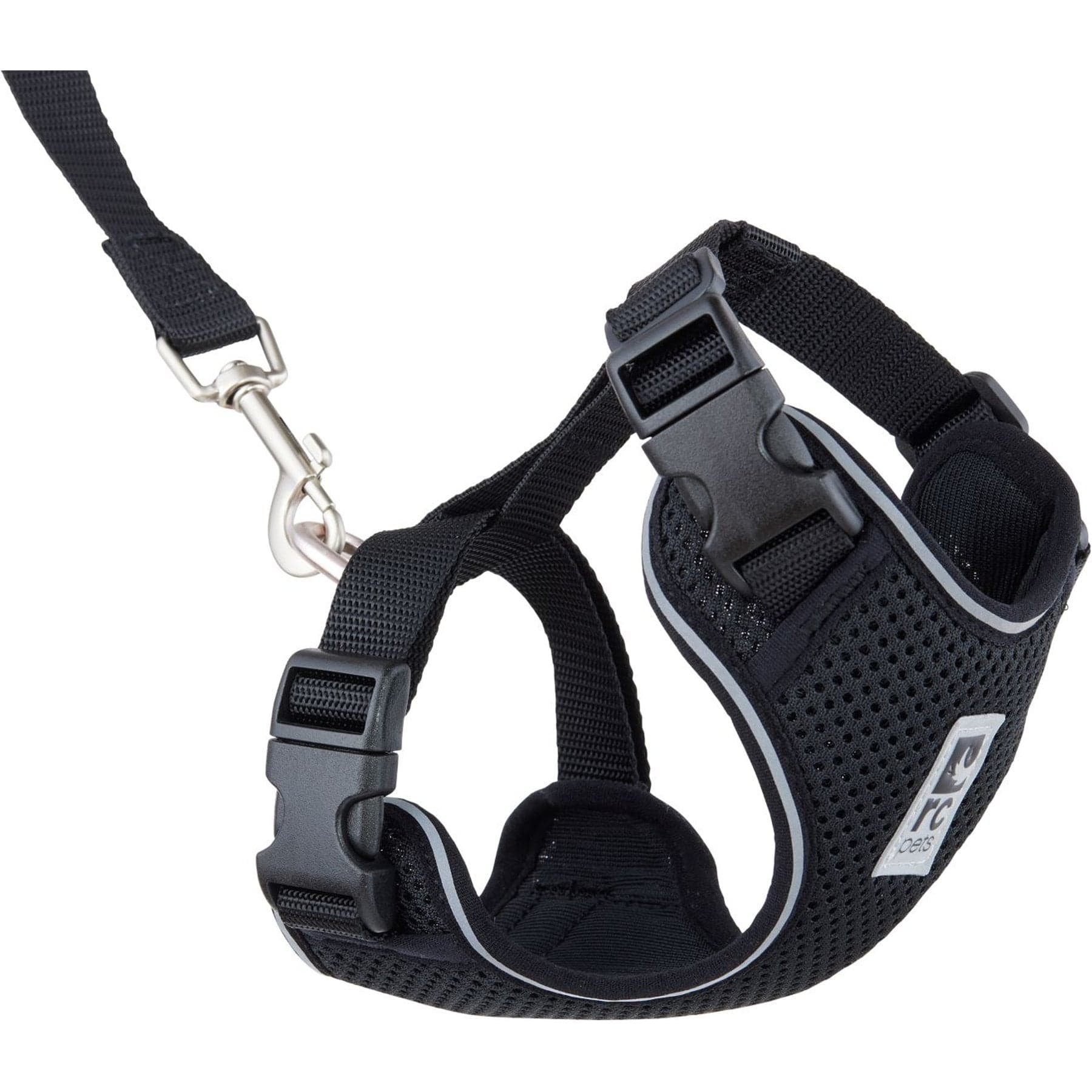 RC Pets Adventure Kitty Reflective Cat Harness & Leash, Black, Medium: 13 to 18-in chest