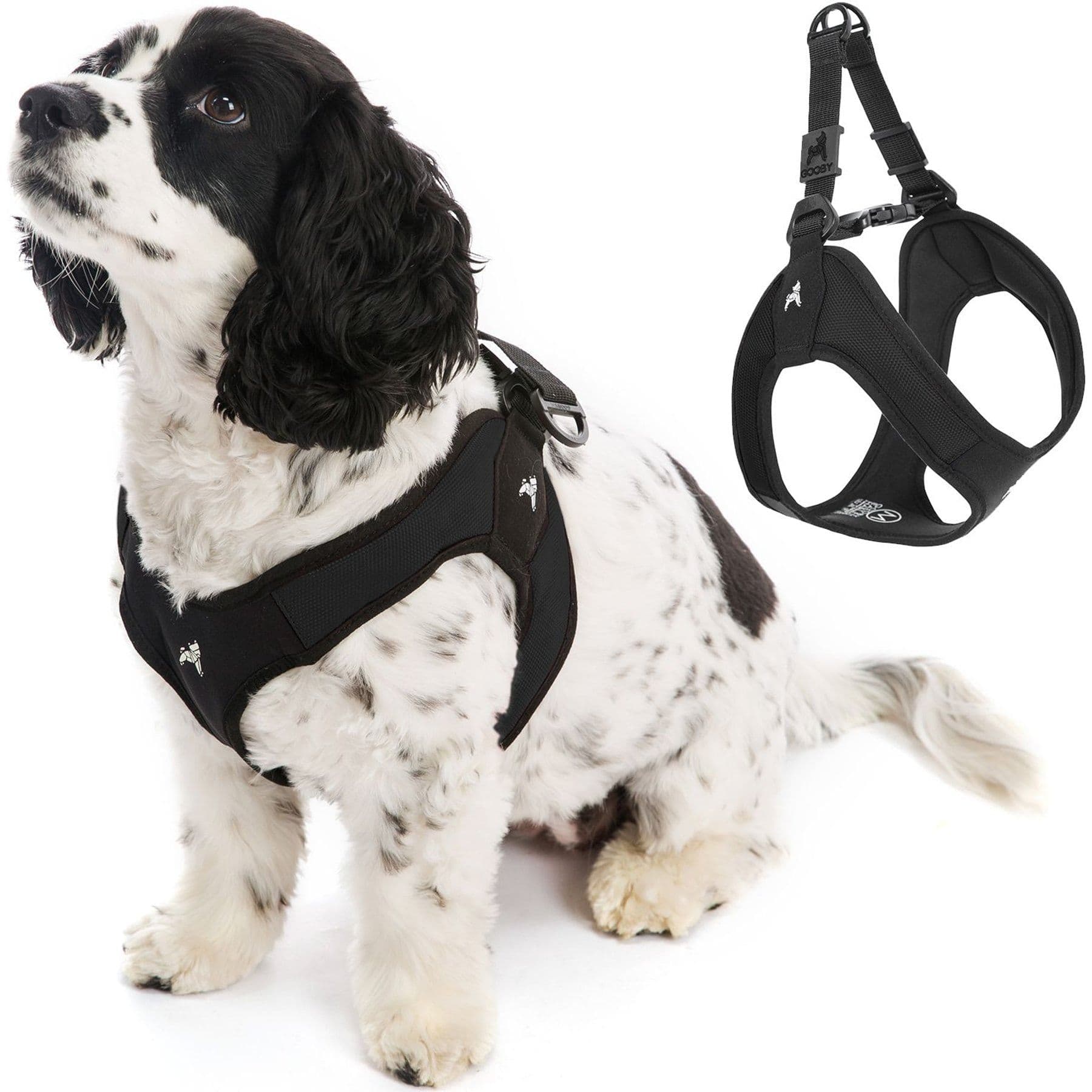Gooby Escape Free Easy Fit Dog Harness, Black, Small: 16 to 19.25-in chest