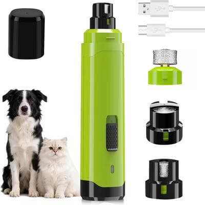 PATPET Steel Grit Dog and Cat Nail Grinder, green