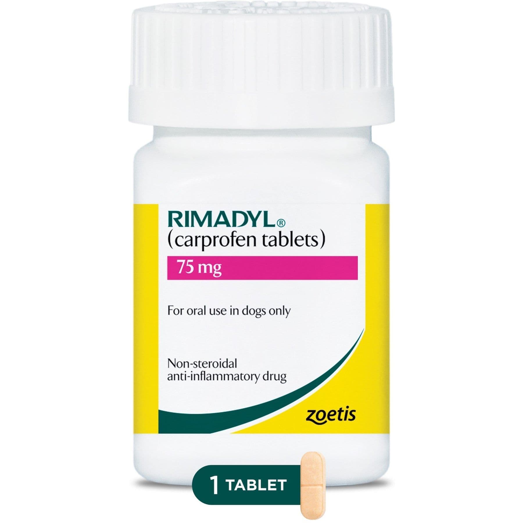Rimadyl (Carprofen) Caplets for Dogs, 75-mg, 30 caplets