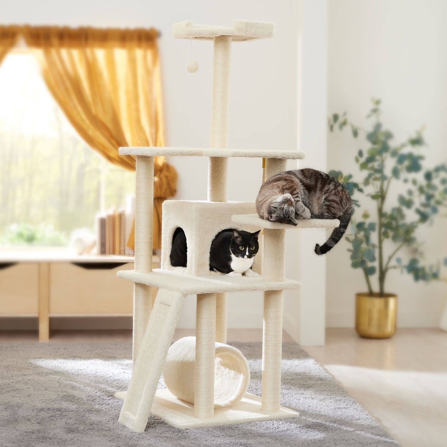 Cat Tree, 62-Inch, Cream - Frisco