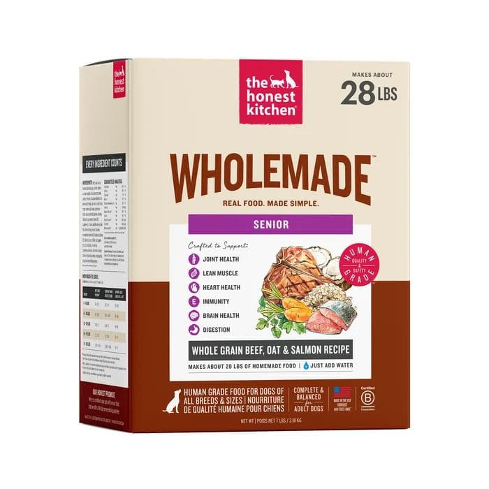 The Honest Kitchen Wholemade Whole Grain Beef, Oat & Salmon Dehydrated Senior Dog Food, 7 lb package