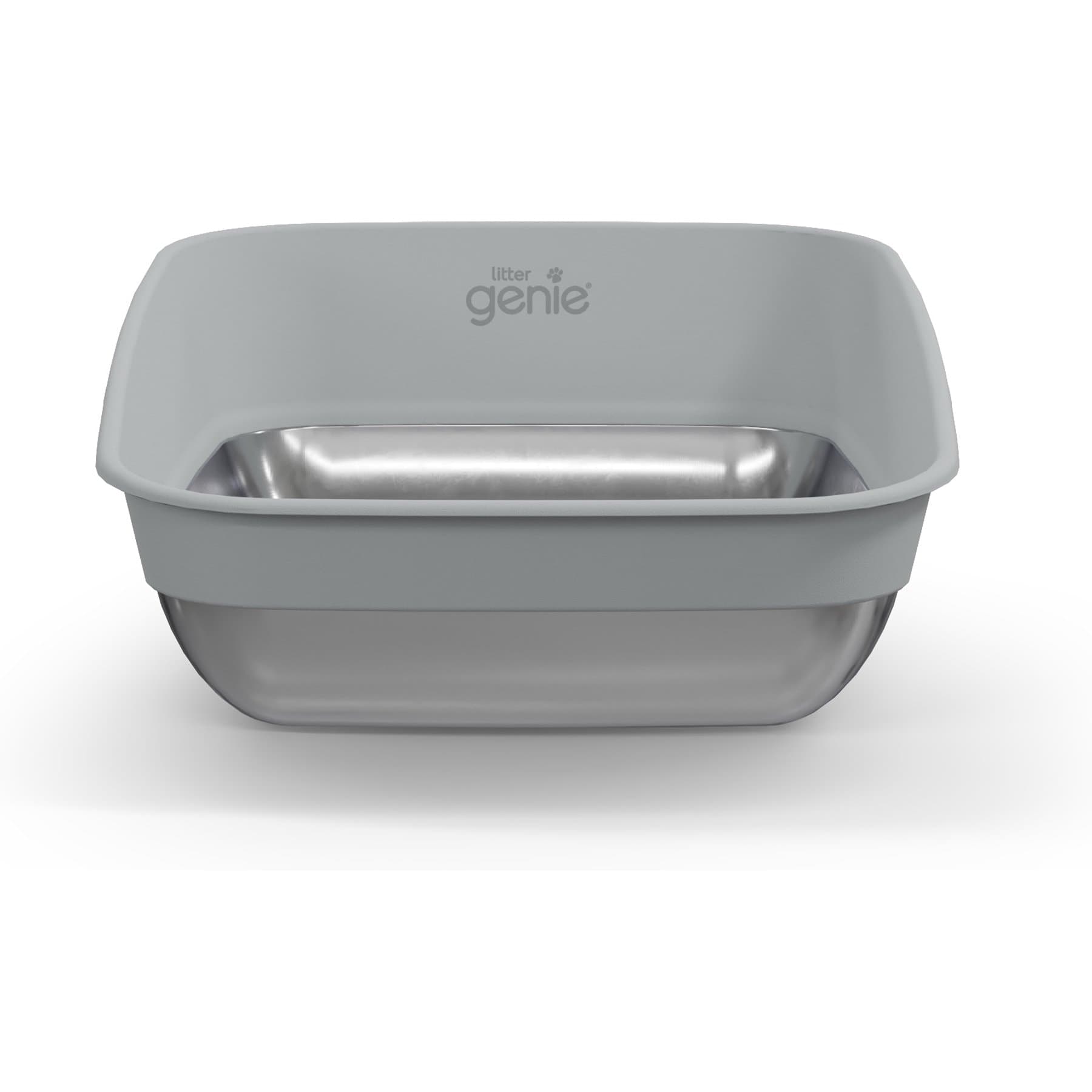 Litter Genie Platinum Stainless Steel Cat Litter Box, Grey