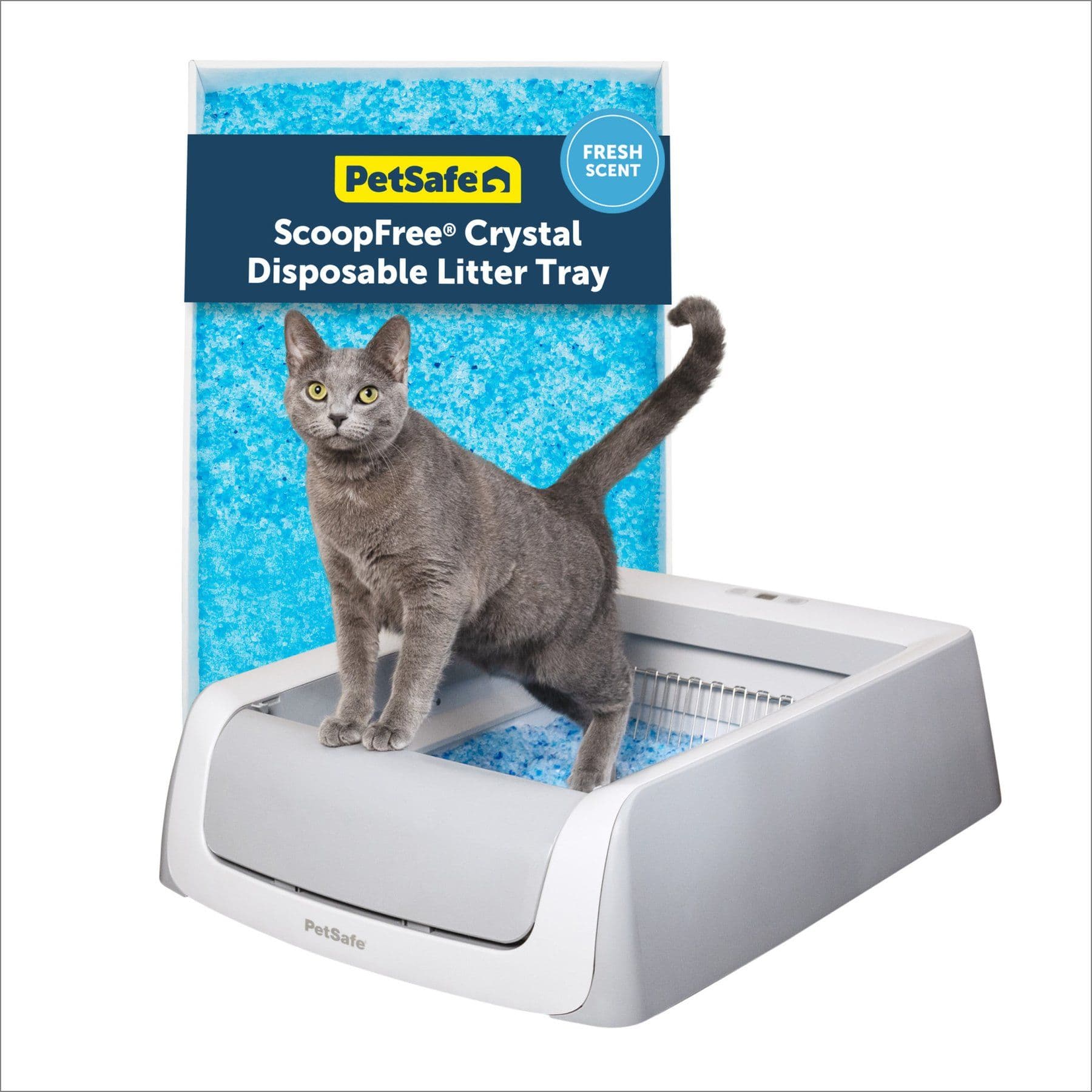 PetSafe ScoopFree Crystal Pro Legacy Automatic Cat Litter Box, Non-Covered Gray