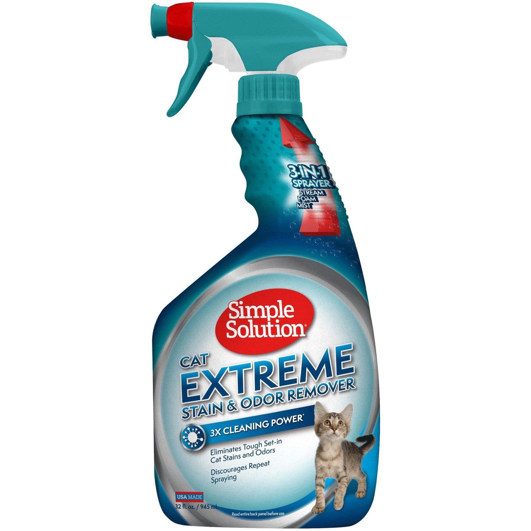 Simple Solution Extreme Cat Stain & Odor Remover, 32-fl oz bottle