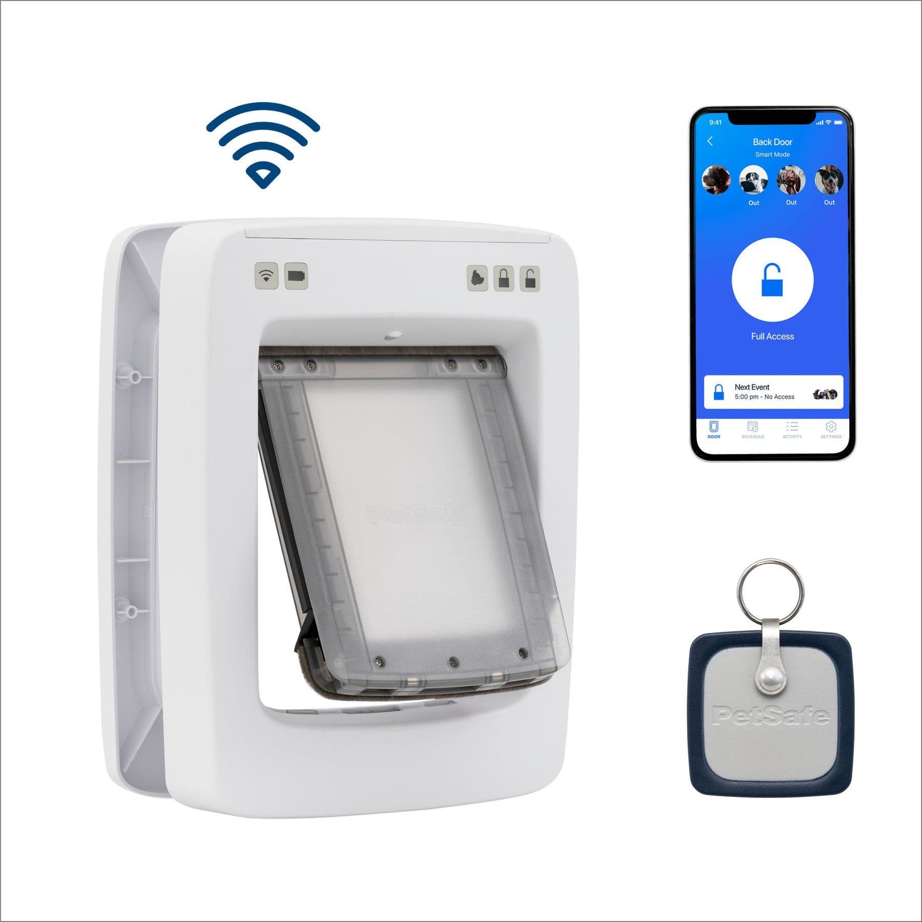 PetSafe NEVER RUST SmartDoor Connected Pet Door, White, Medium