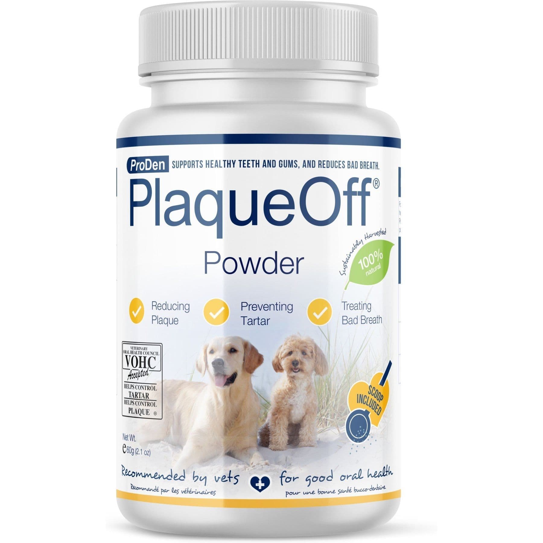 ProDen PlaqueOff Powder Dog & Cat Supplement, 60g bottle