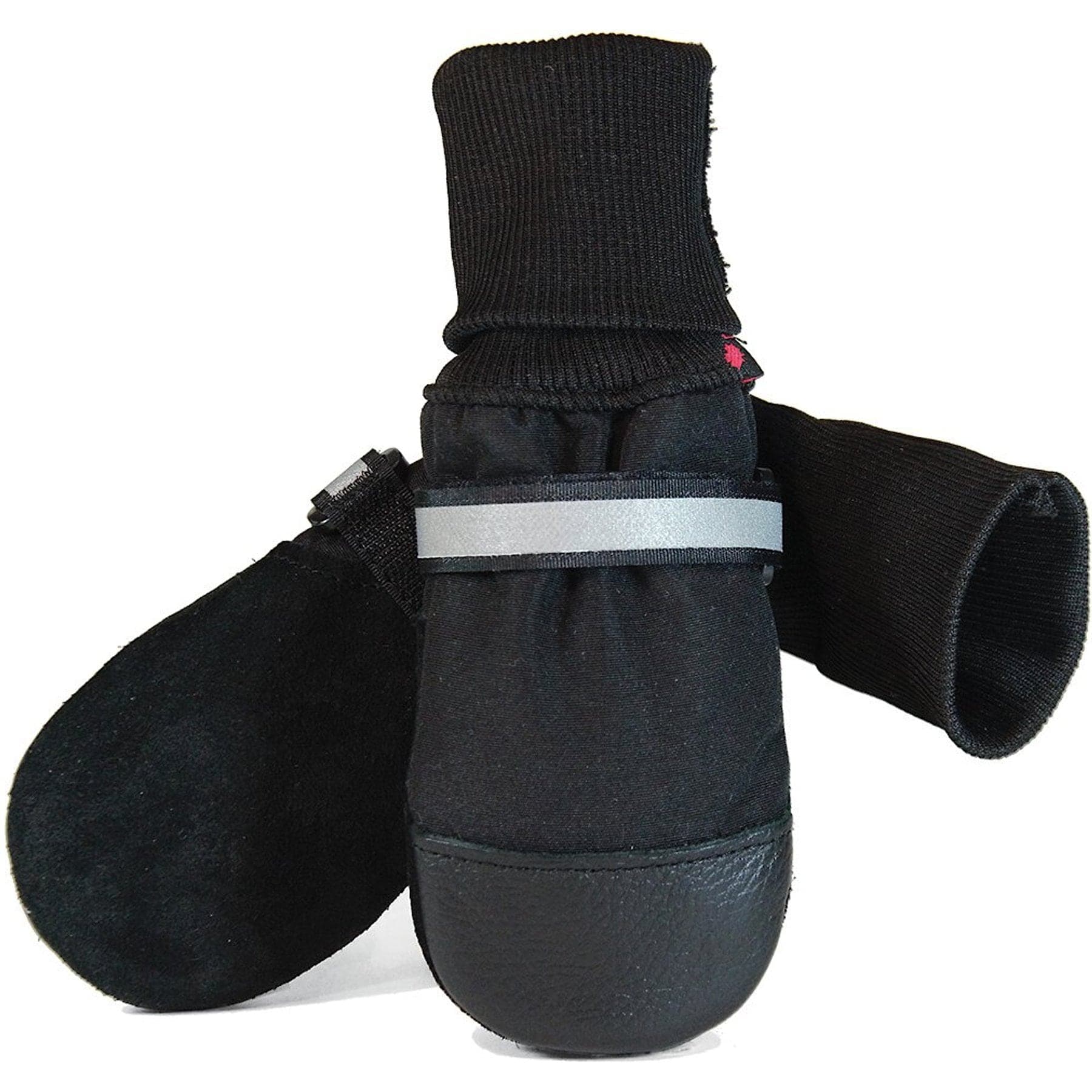 Muttluks Original Fleece-Lined Winter Dog Boots, 4 count, Black, Medium