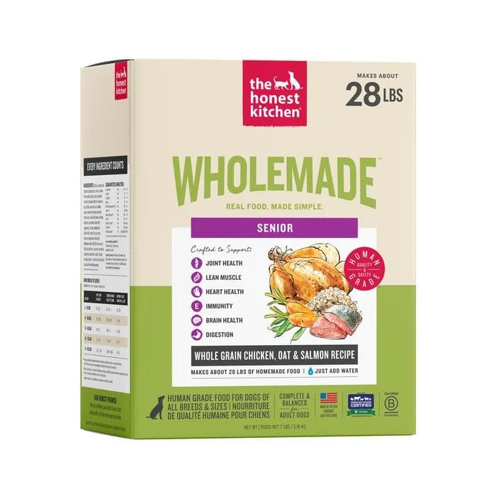 The Honest Kitchen Wholemade Whole Grain Chicken, Oat & Salmon Dehydrated Senior Dog Food, 7 lb package