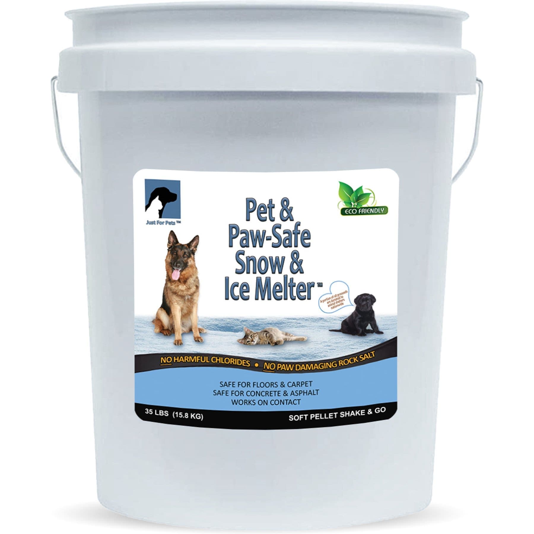 Just For Pets Snow & Ice Melter, 35-lb bucket