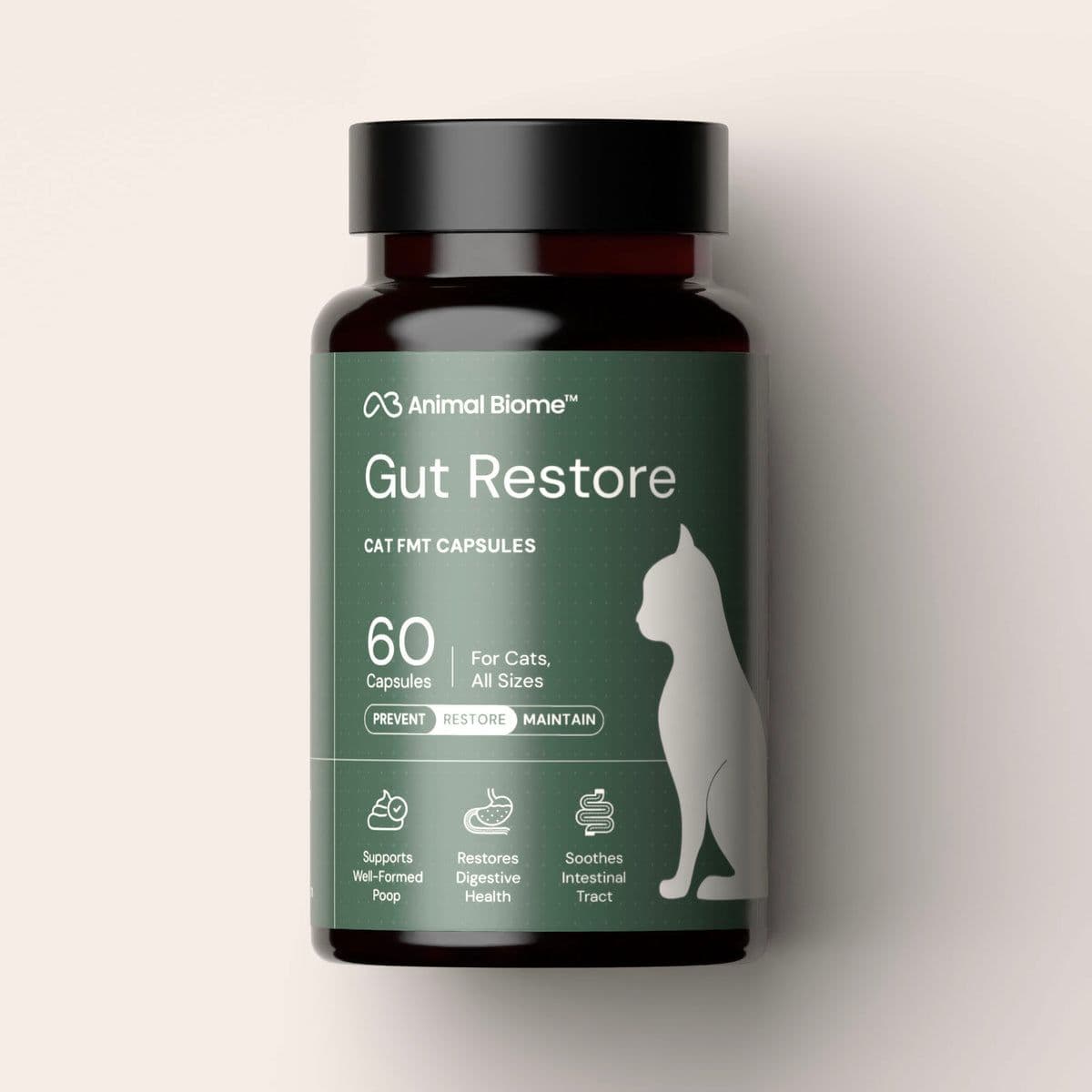 Animal Biome Gut Restore for Cats FMT capsules bottle