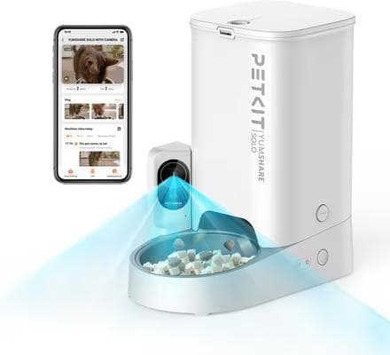 PETKIT YumShare Solo white smart automatic feeder with camera and app