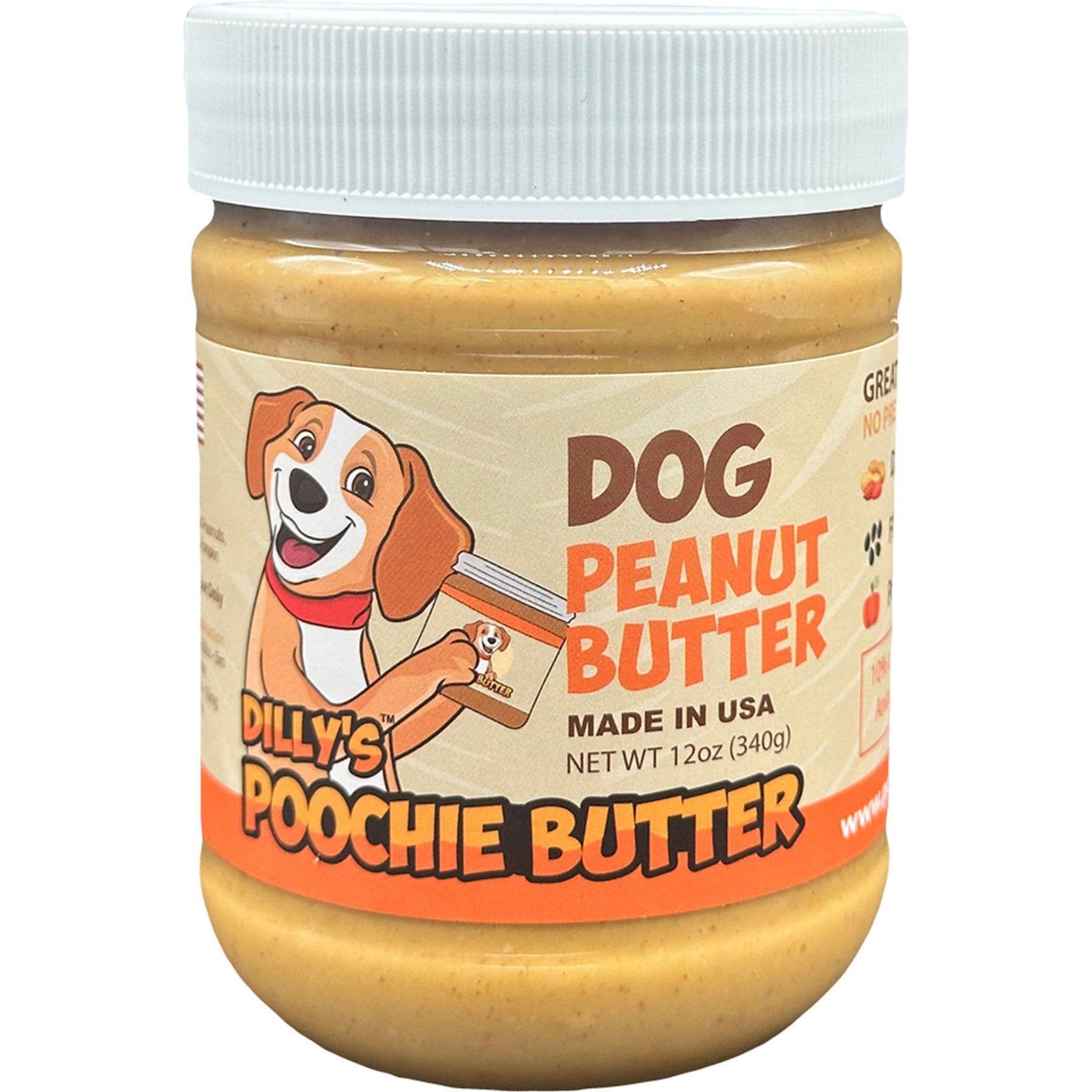 Poochie Butter Peanut Butter Pumpkin Lickable Dog Treat, 12-oz jar