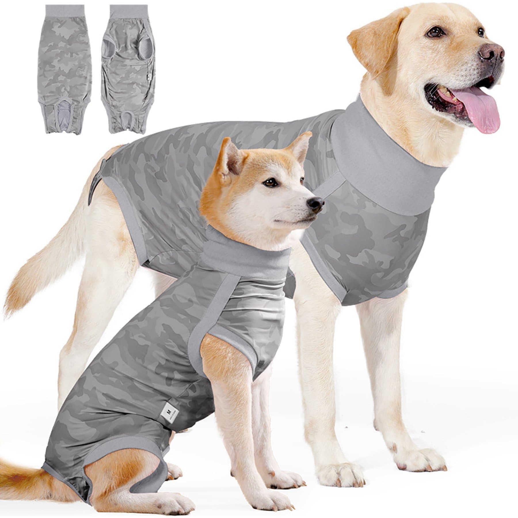 Barpor Dog Recovery Suit, Gray, Medium