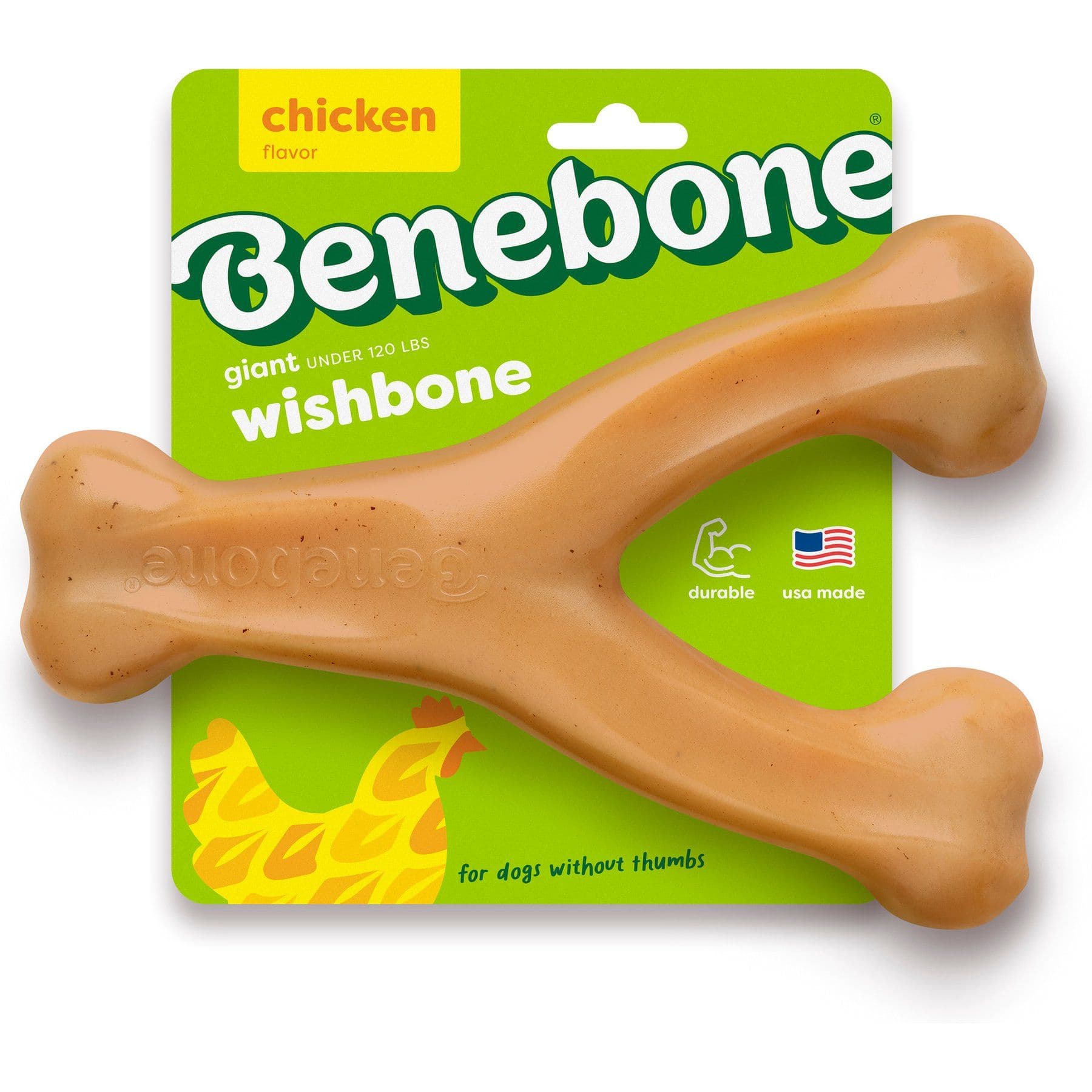Benebone Wishbone Chicken Flavor Chew Dog Toy