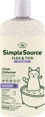 SimpleSource Flea and Tick Cat Shampoo bottle, 12 fl oz