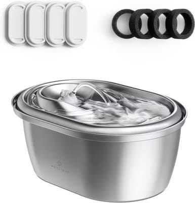 Petlibro stainless steel cat water fountain with replacement filters