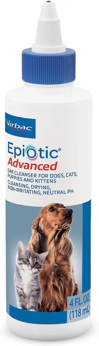 Virbac Epi-Otic Advanced ear cleaner bottle for dogs, cats, puppies and kittens, 4 fl oz