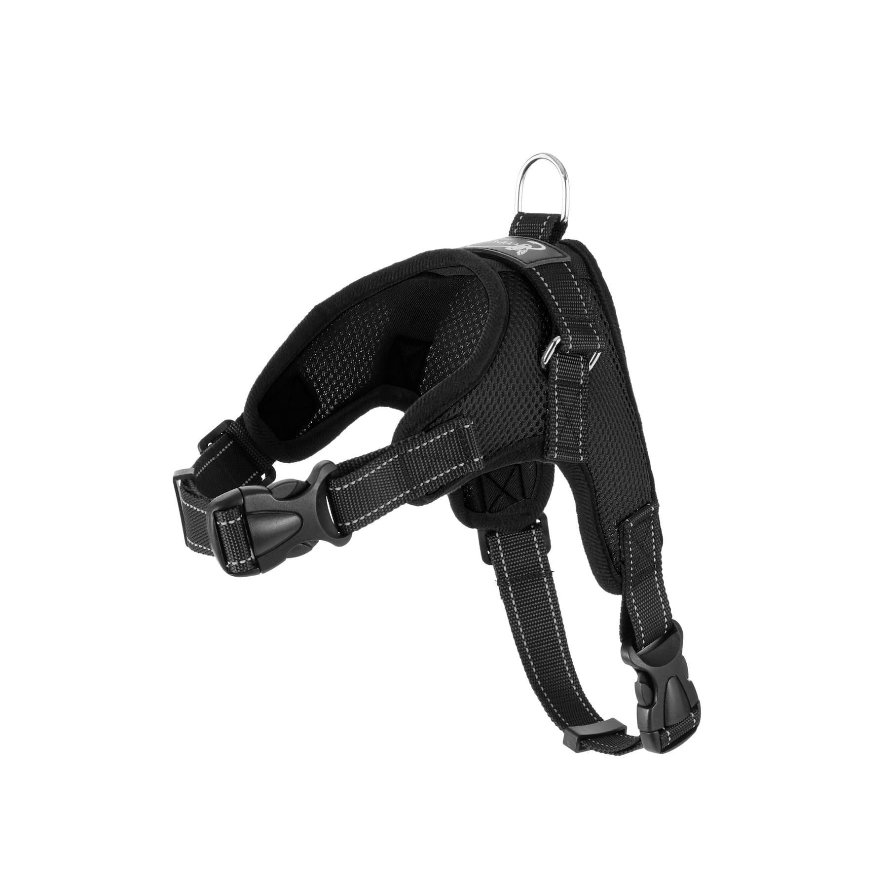 Copatchy No-Pull Reflective Adjustable Dog Harness, Black, Medium