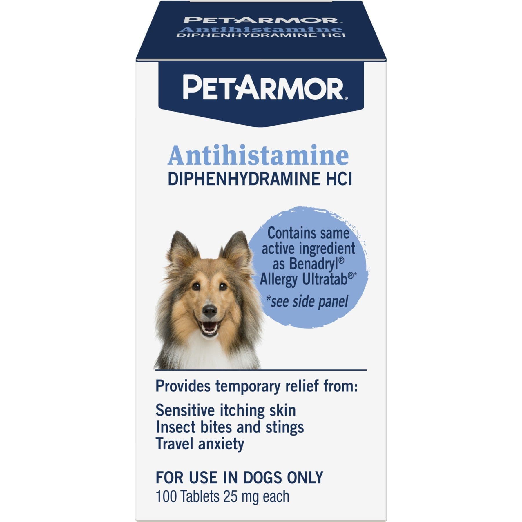 PetArmor Antihistamine Medication for Allergies for Dogs, 100 count
