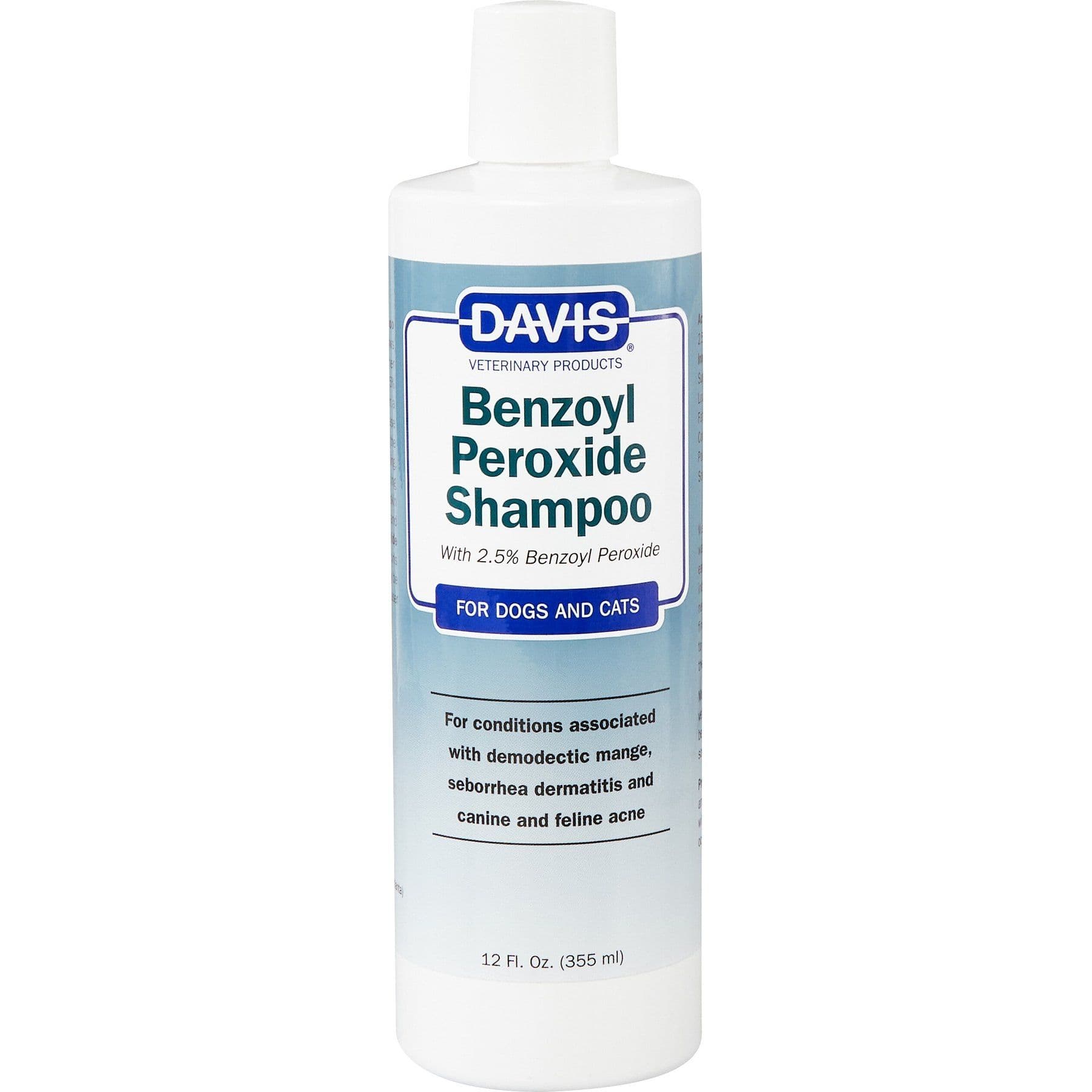 Davis Benzoyl Peroxide Dog & Cat Shampoo, 12-fl oz bottle