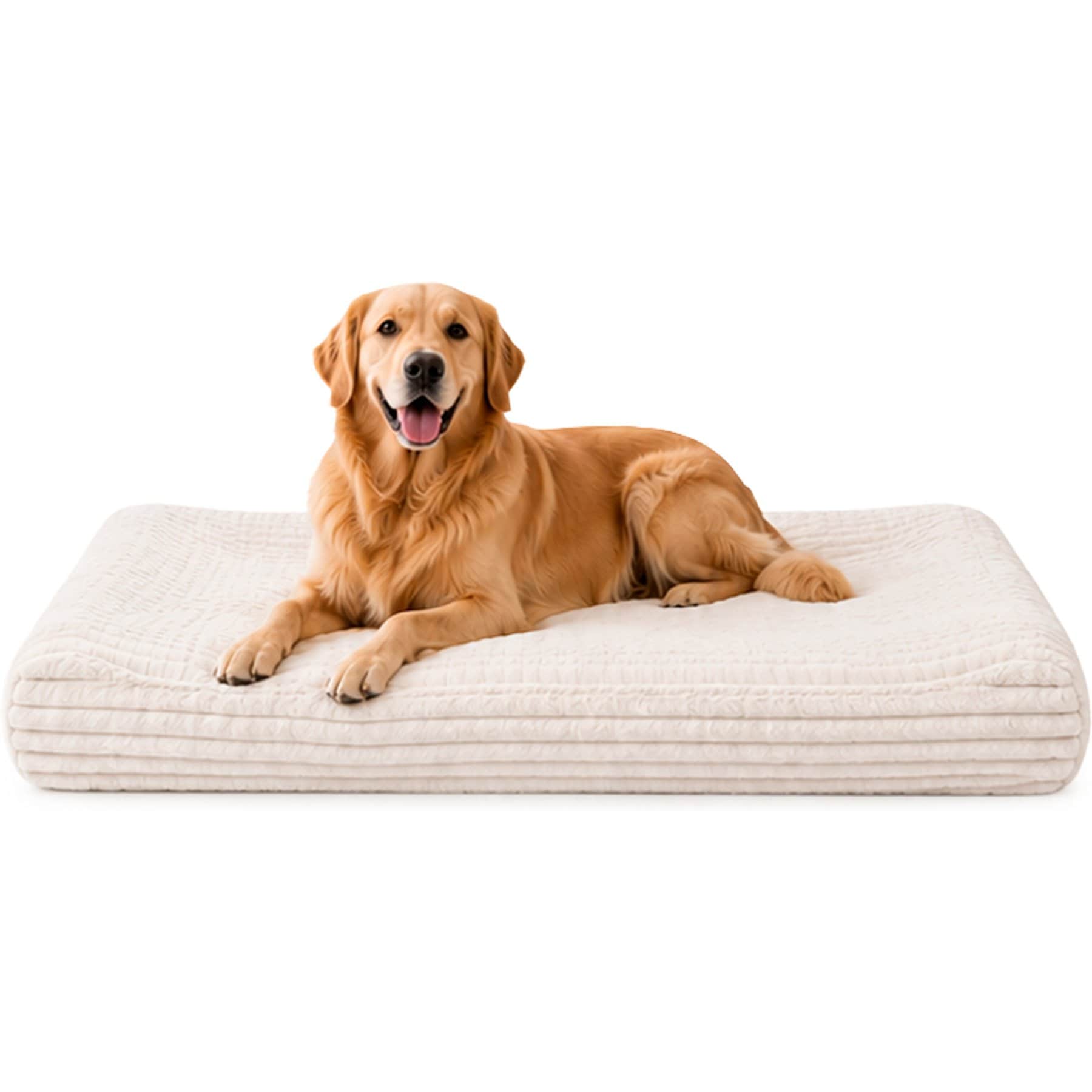 FurHaven The Recliner Orthopedic Pillow Contour Lounger Dog Bed, Ivory, Jumbo