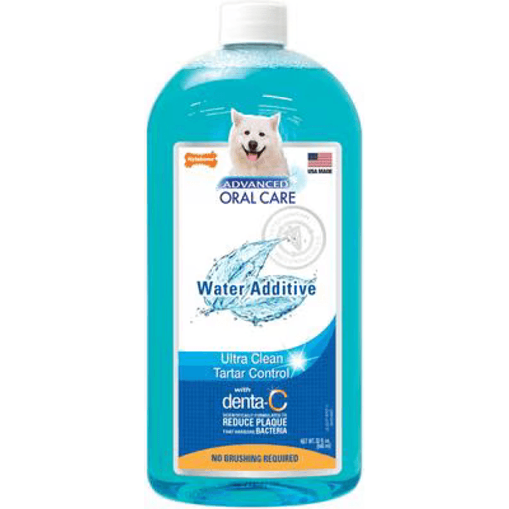 Nylabone Advanced Oral Care water additive bottle for dogs with denta-C