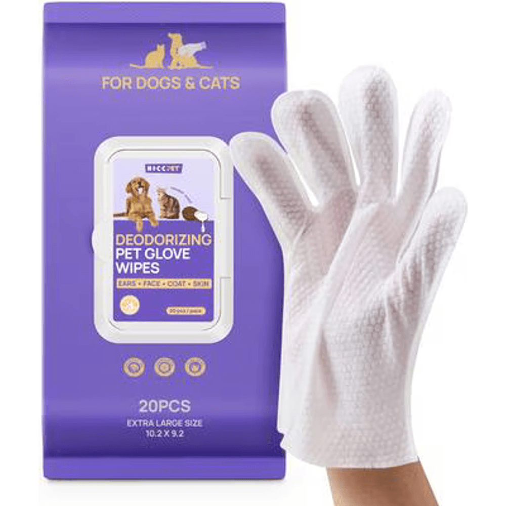 HICC PET deodorizing wearable glove wipes package for cats and dogs