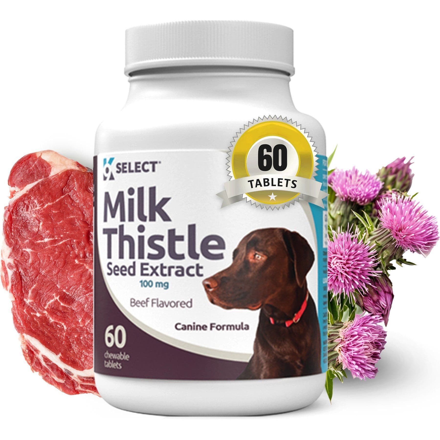 K9 Select Beef Flavored Milk Thistle Dog Liver Supplement, 60 count