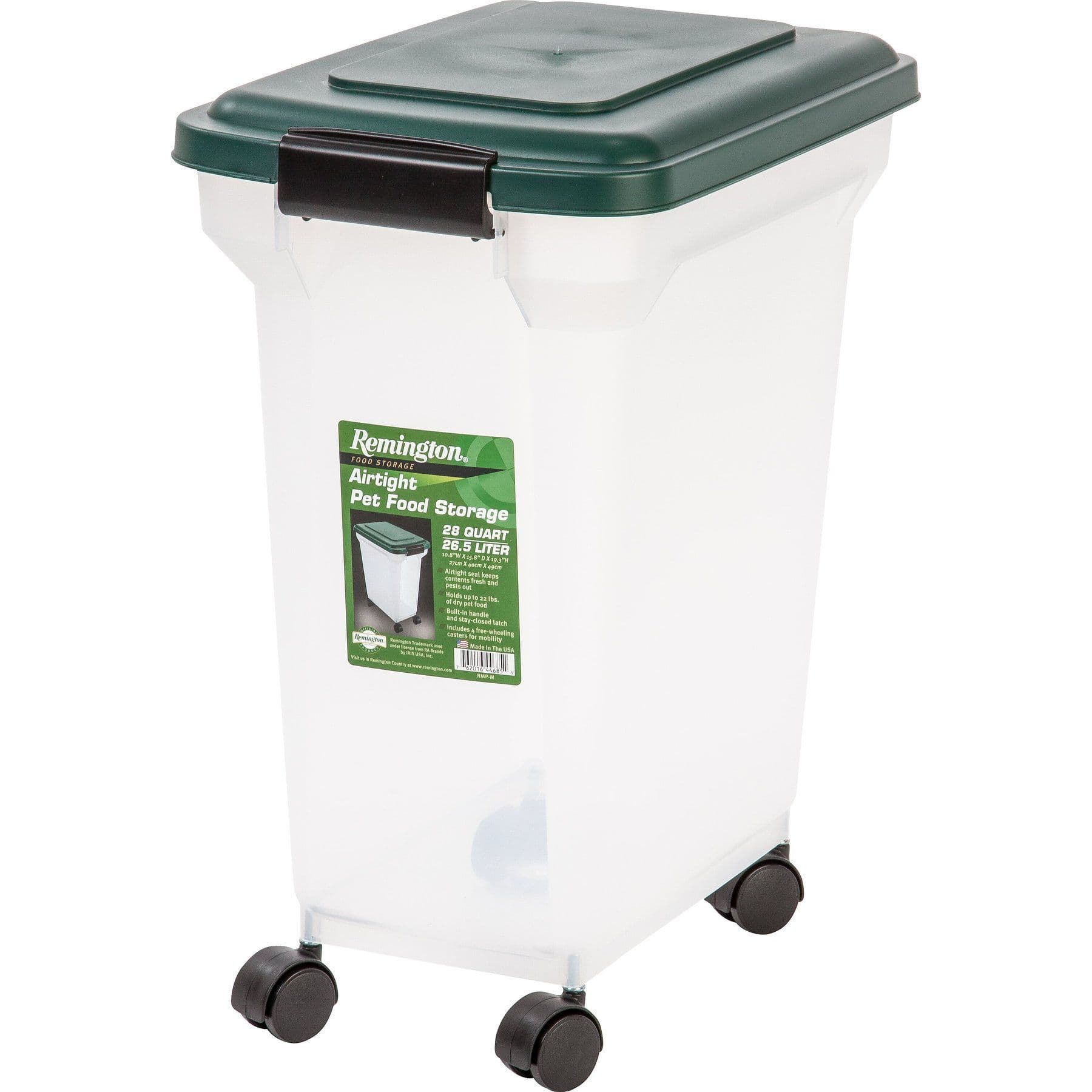 IRIS Remington Airtight Pet Food Storage Container, 28-qt