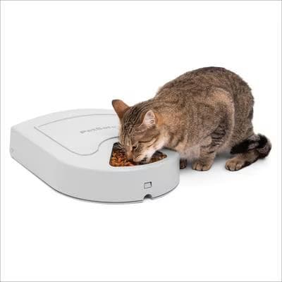 PetSafe Eatwell 5-Meal white automatic dog and cat feeder with rotating tray