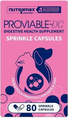 Nutramax Proviable-DC digestive health probiotic sprinkle capsules for dogs and cats
