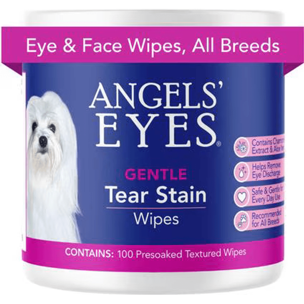 Angels' Eyes gentle tear stain cleansing wipes container for dogs and cats
