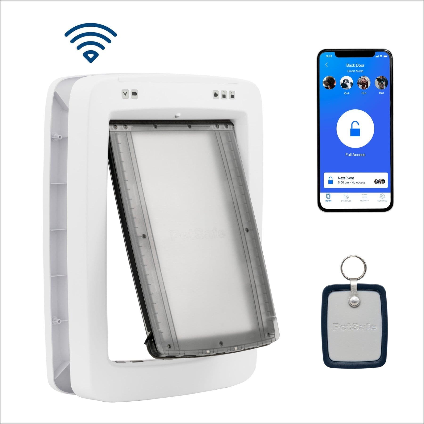 PetSafe NEVER RUST SmartDoor Connected Pet Door, White, Large