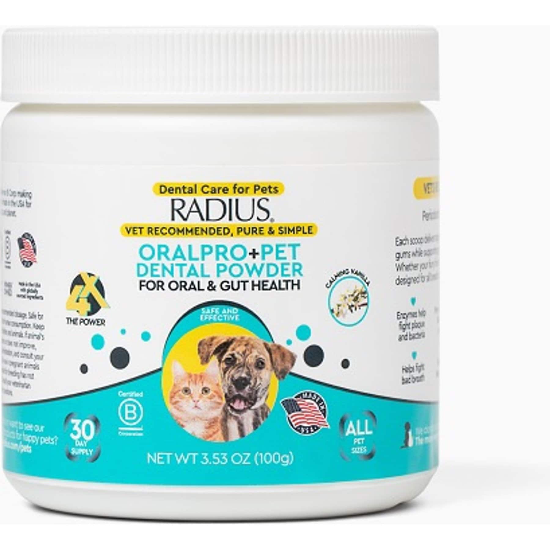 RADIUS OralPro+ Probiotic Enzymatic Dog Dental Powder, 3.53-oz