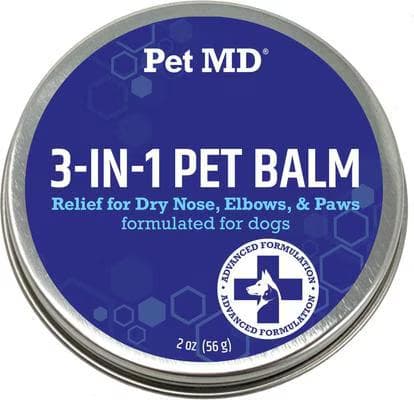 Pet MD 3-in-1 Pet Balm blue tin for dry nose, elbows and paws