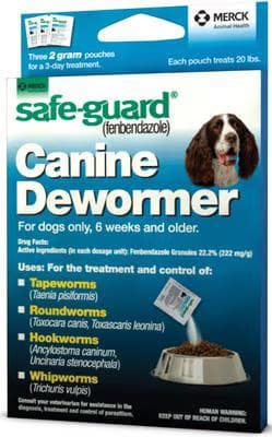 Safe-Guard Canine Dewormer fenbendazole 3-day treatment for medium dogs