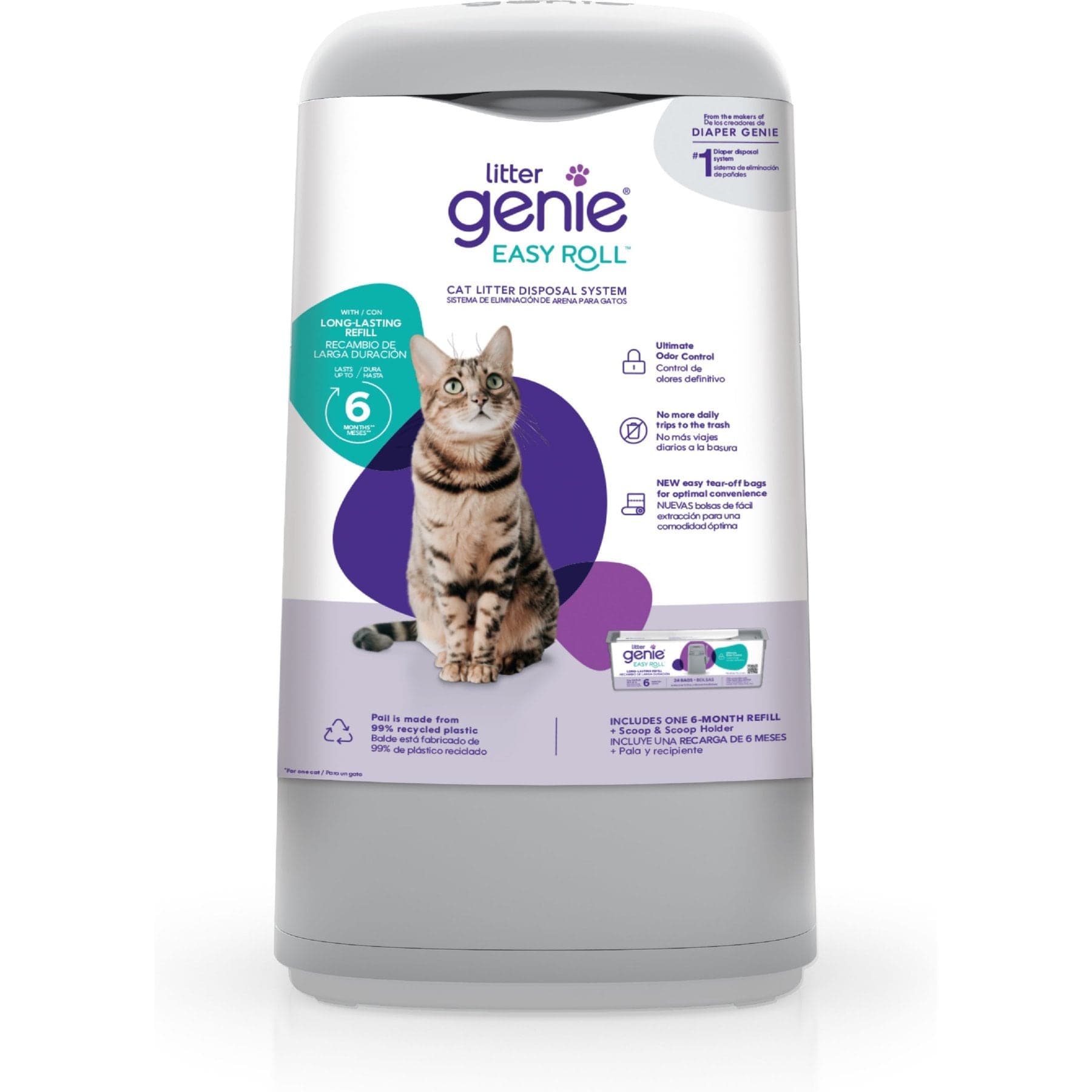 Litter Genie Easy Roll Pail Cat Litter Disposal