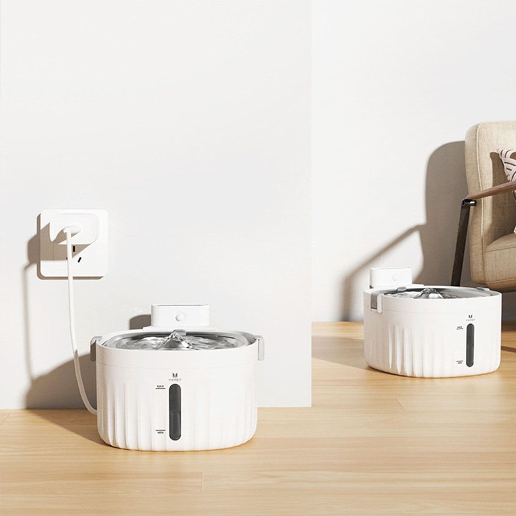 HANAMYA Automatic Dog & Cat Water Fountain, White