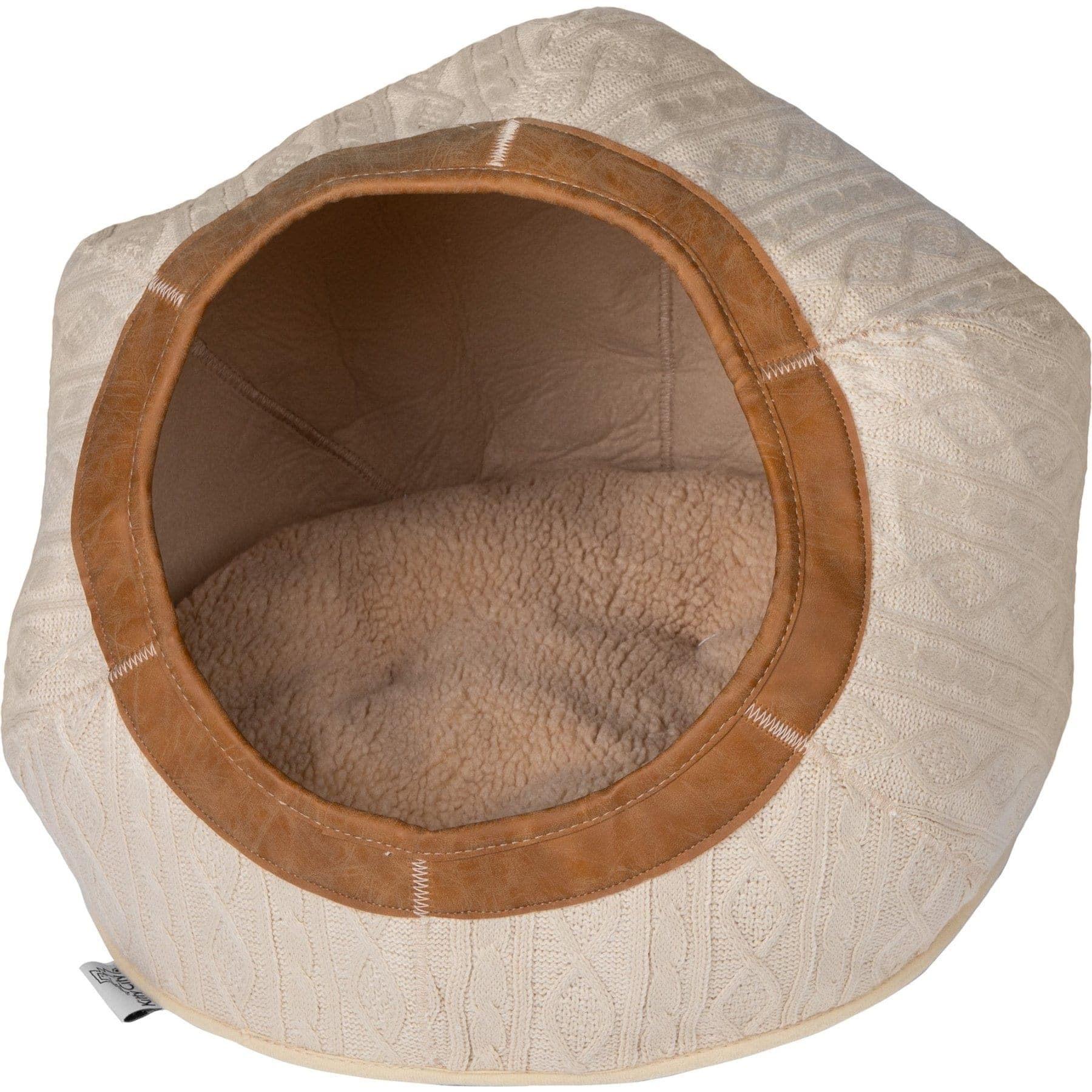 Kitty City Felt Round Bed Cat Bed, Beige, Medium