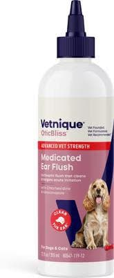Vetnique Labs OticBliss medicated ear flush, 12-oz bottle, for dogs and cats
