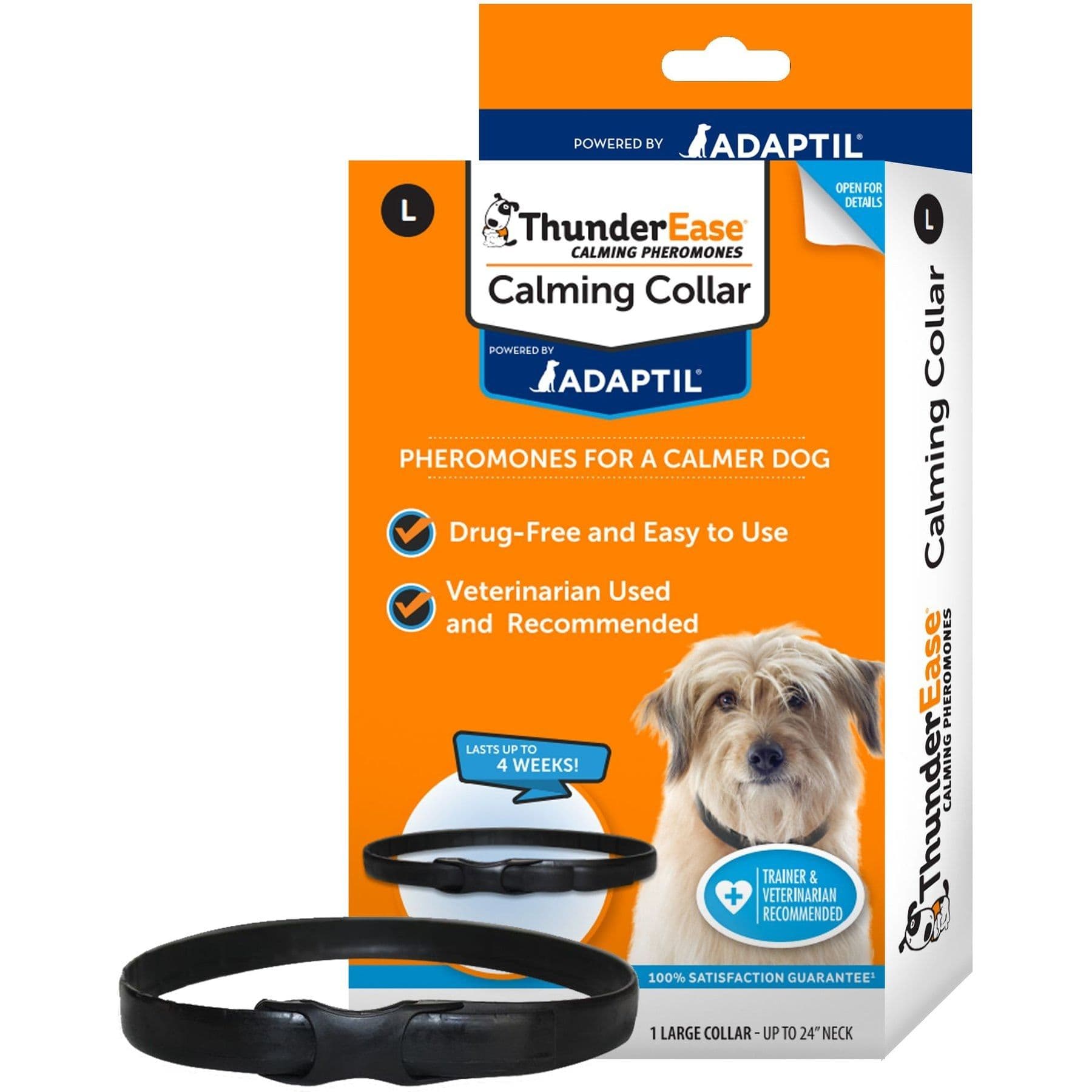 ThunderEase Powered by ADAPTIL Calming Pheromone Collar for Dogs, Large, up to 24-in neck
