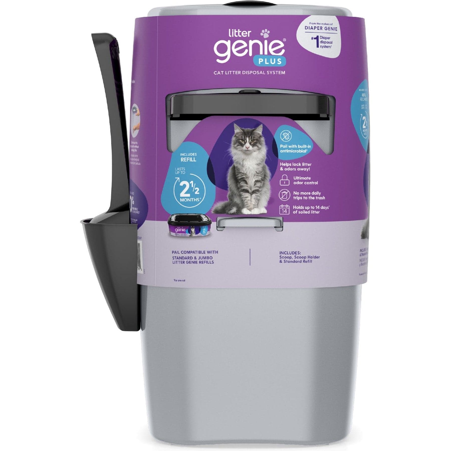 Litter Genie Plus Cat Litter Disposal System, Silver